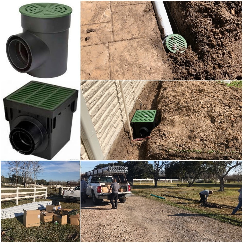 Landscape Catch Basin Drain System Houston