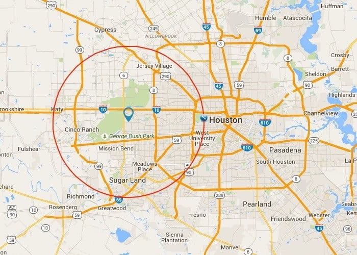 houston landscape pros service area map