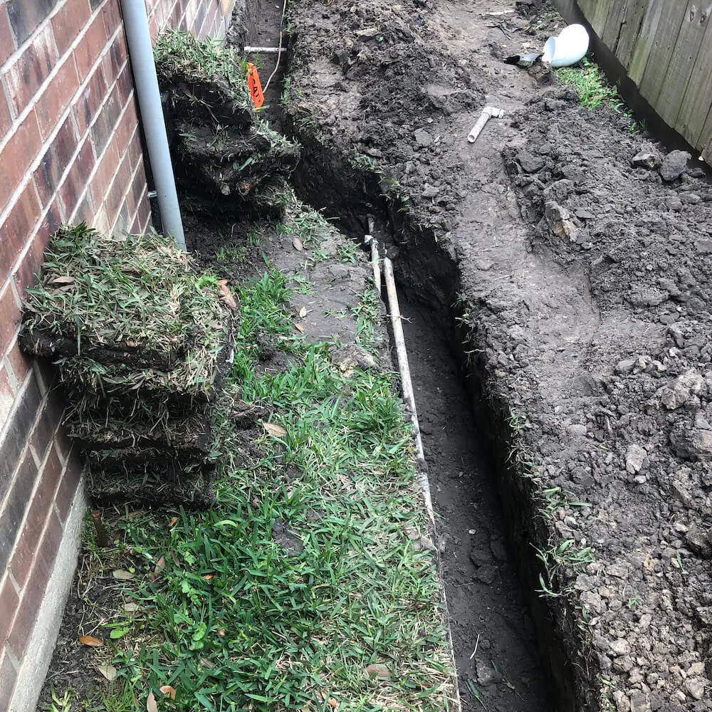 back yard landscape drainage