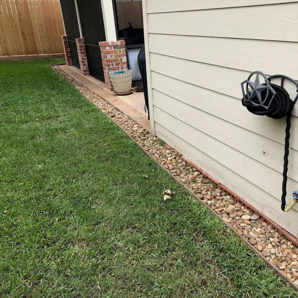 back yard storm landscape drainage 77095