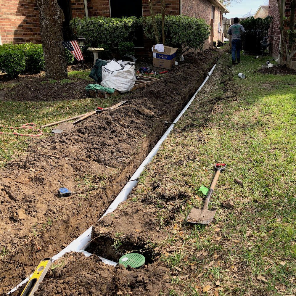 french drain & catch basin drain pipes