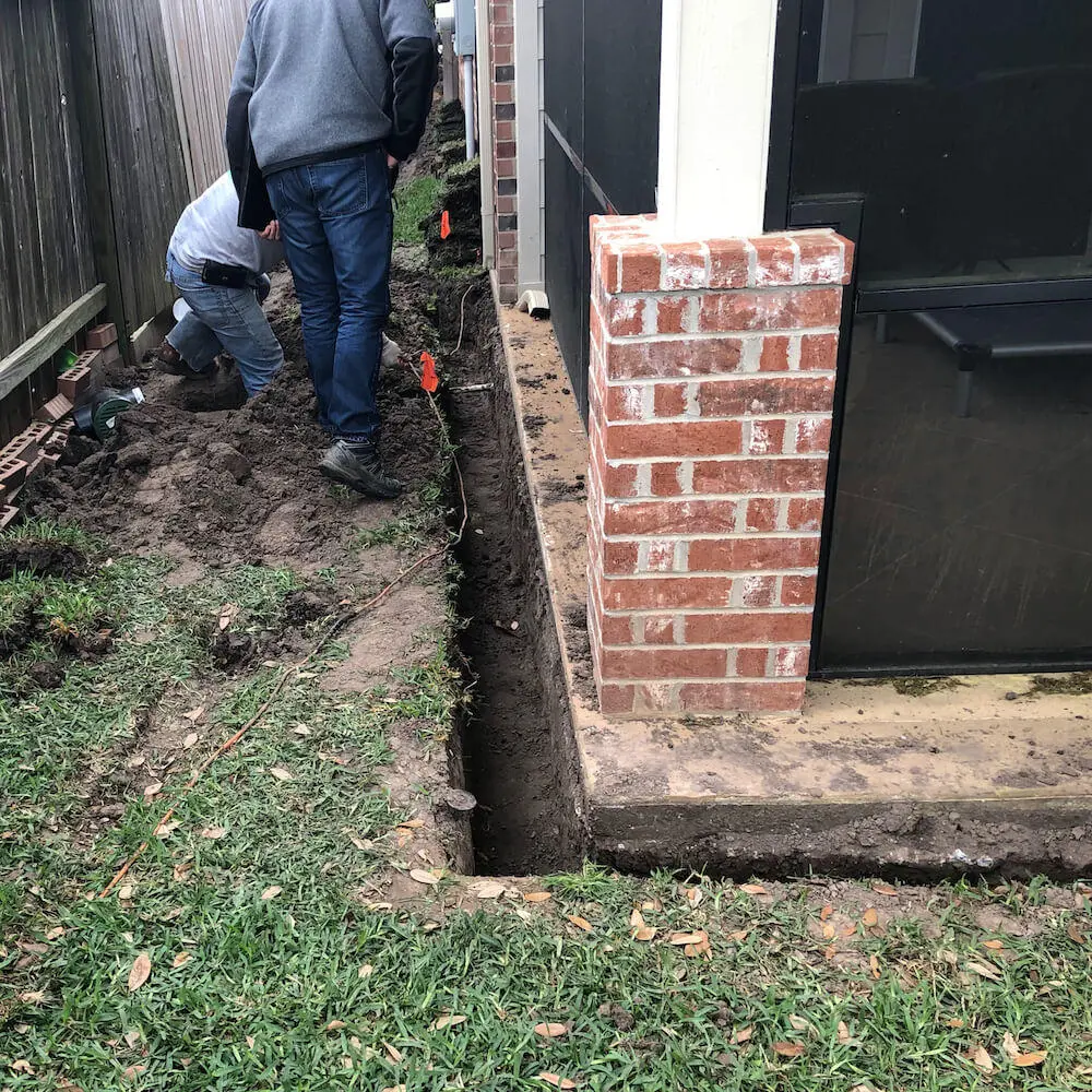 french drain trench 77042