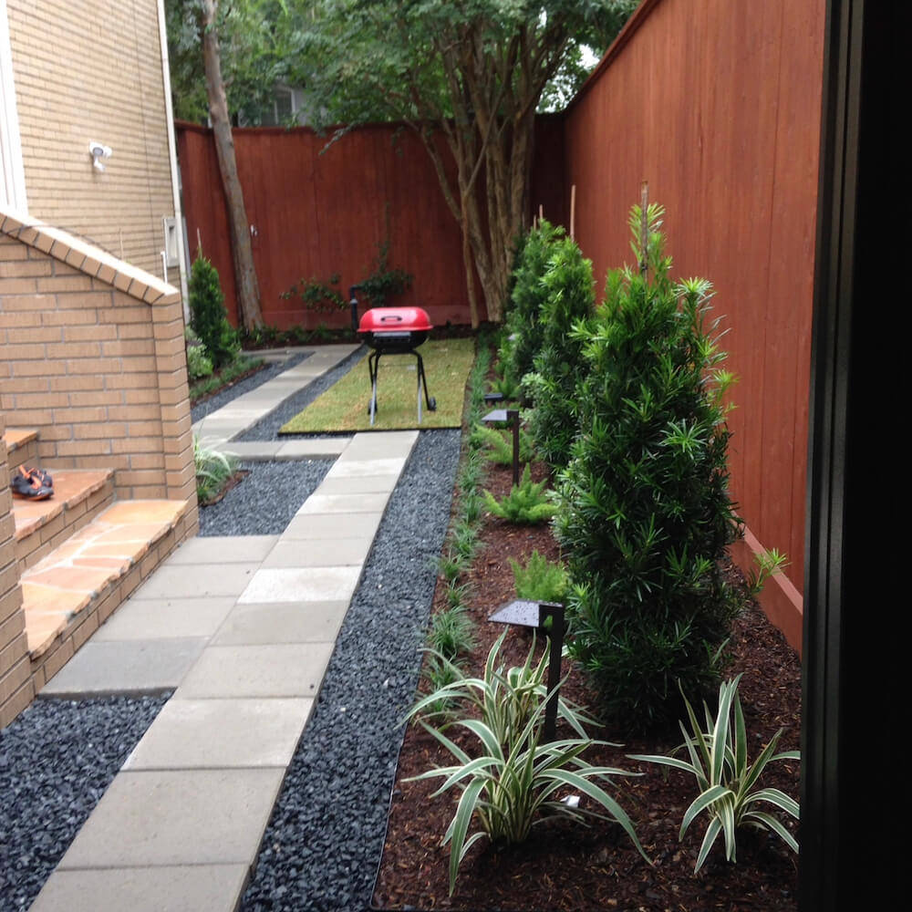 bacl yard landscaping after houston
