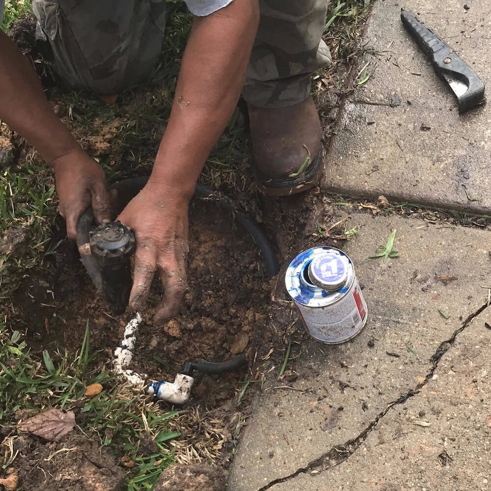 sprinkler head repair sugar land tx