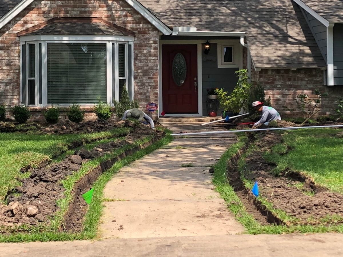 Medium Sprinkler System Install Houston Landscape Pros 