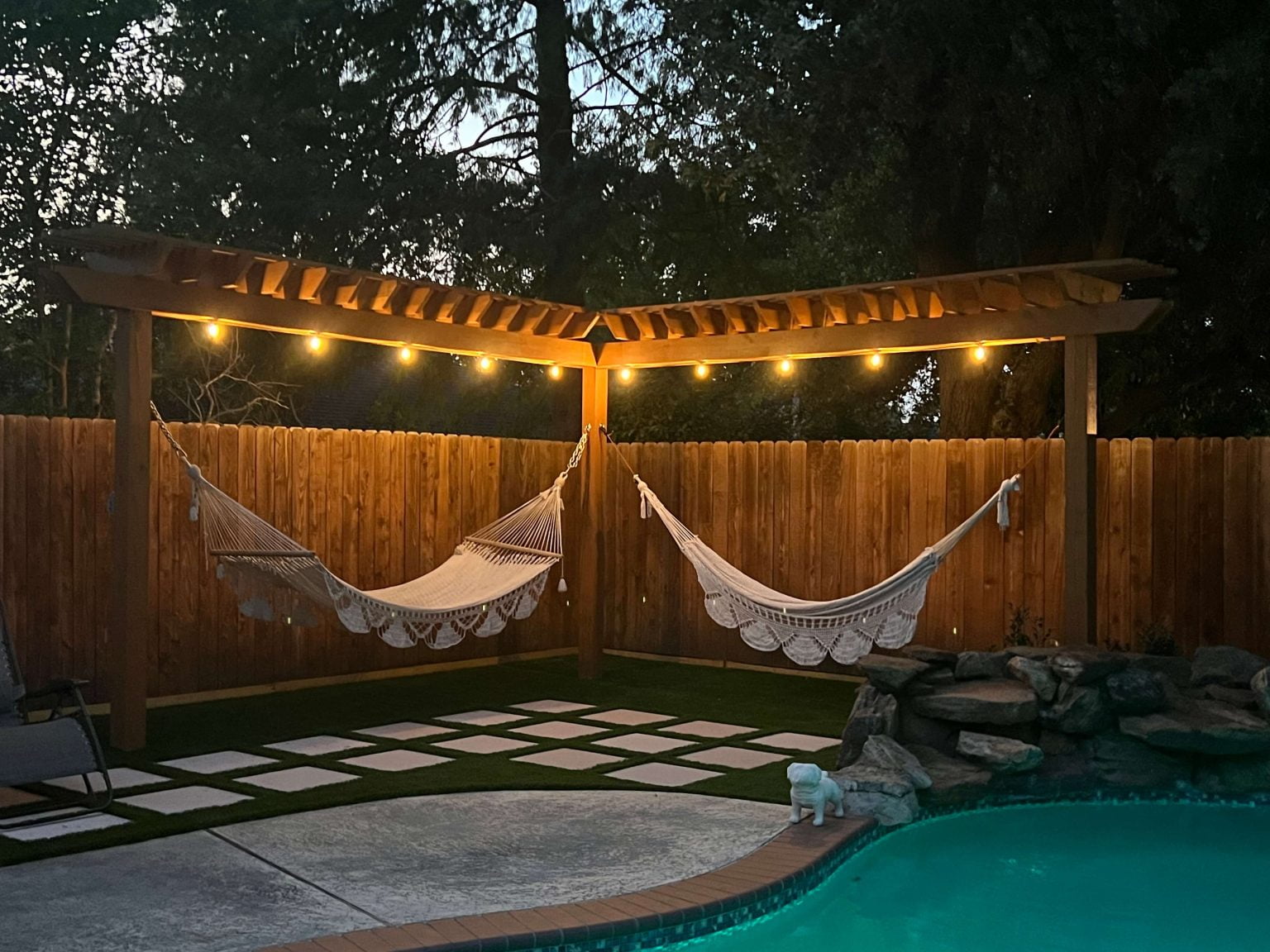 Patio Pergola with Hammock Install 15’x10’x3’ - Wood - Single/Double ...