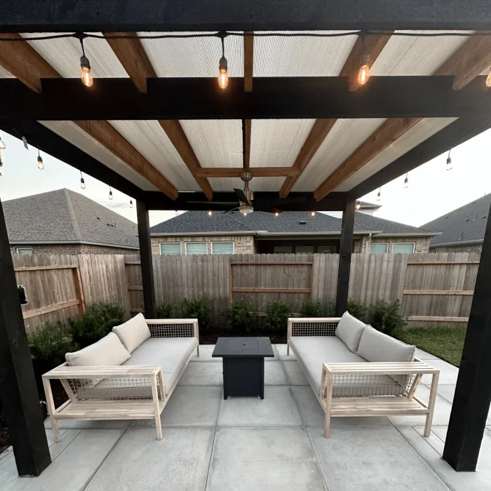 Modern Patio Pergola with Hercules Cover Install 12′ x 12′ Third Picture