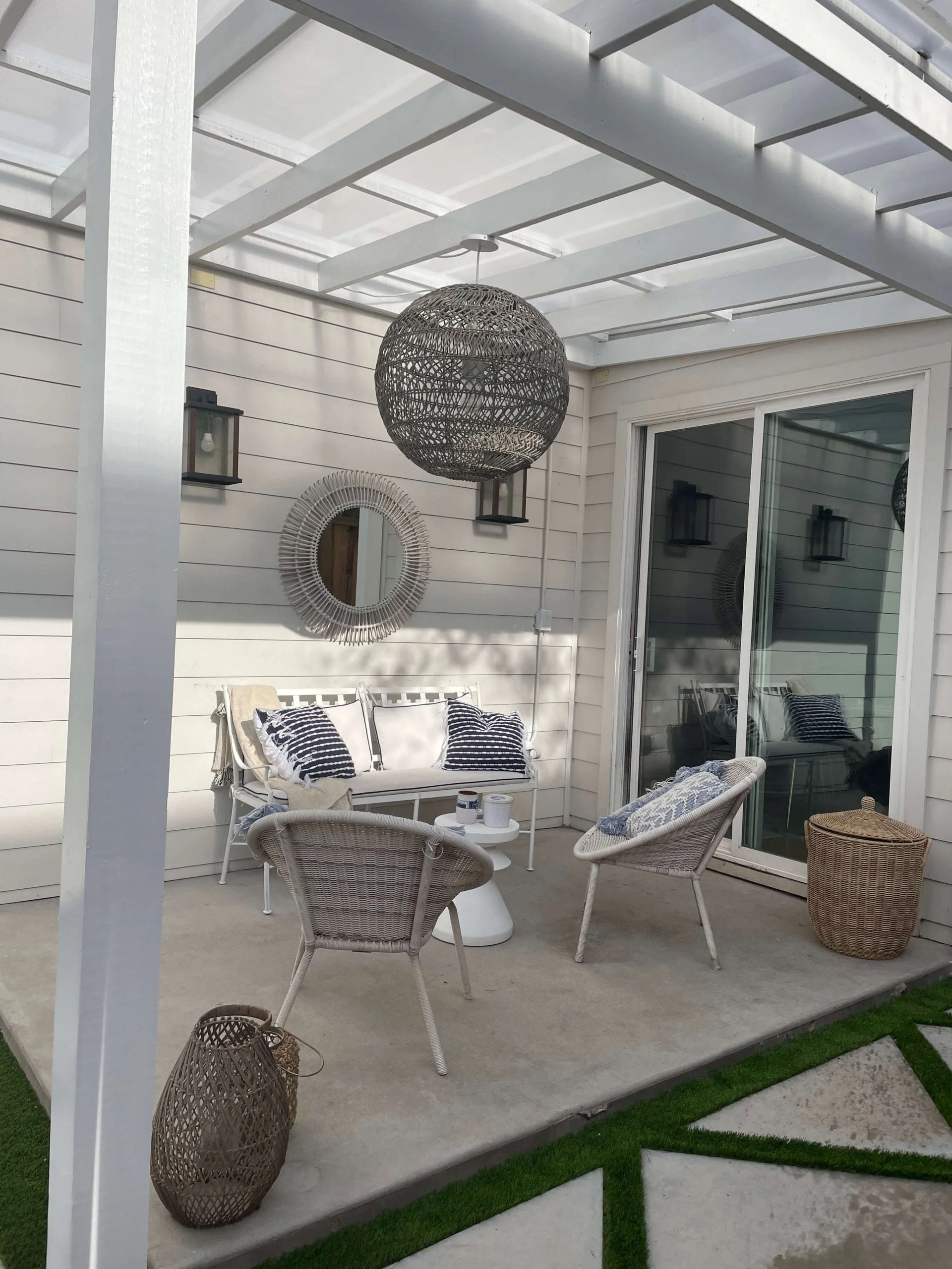 White Patio Pergola patio seating view