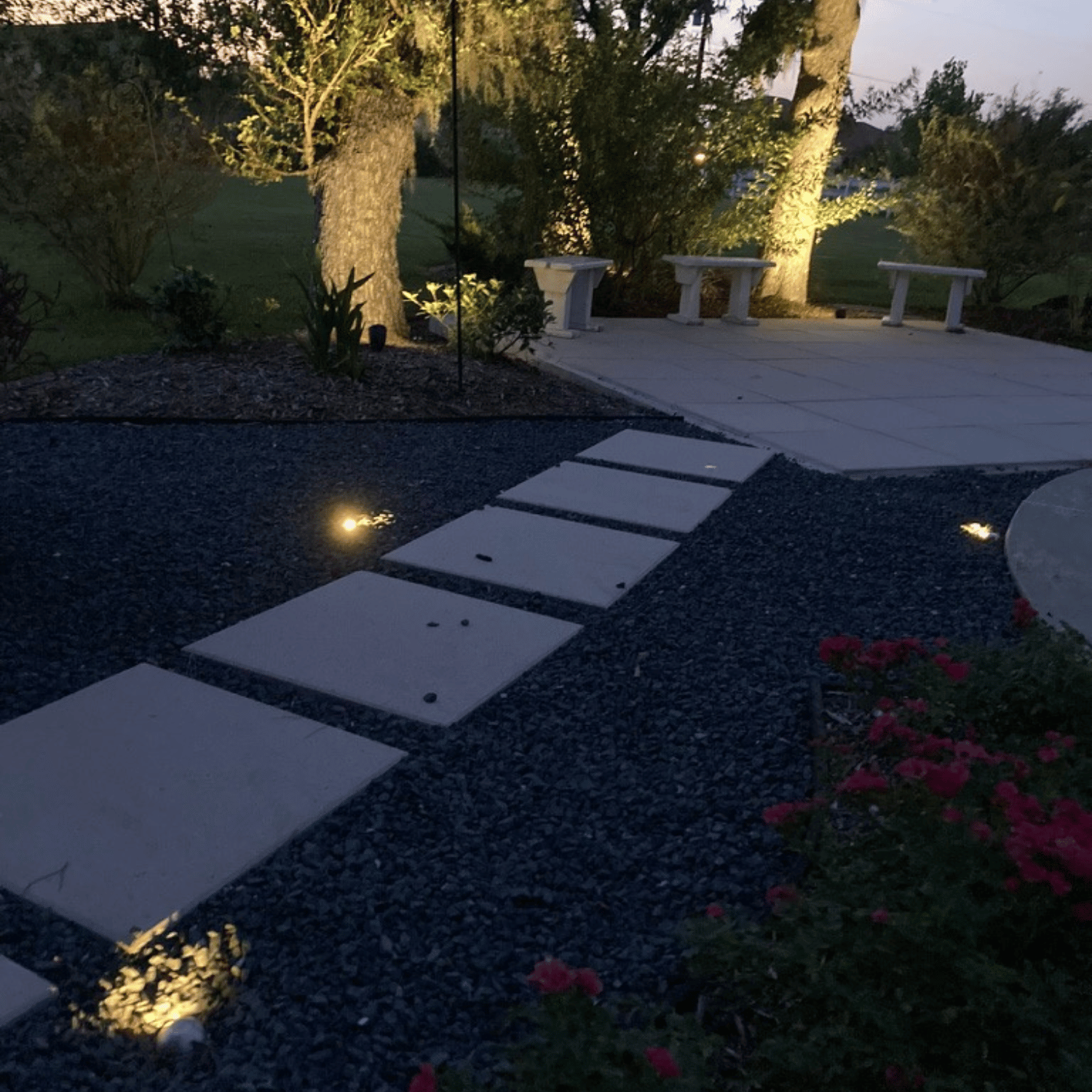 outdoor landscape lighting landscape walkway houston tx